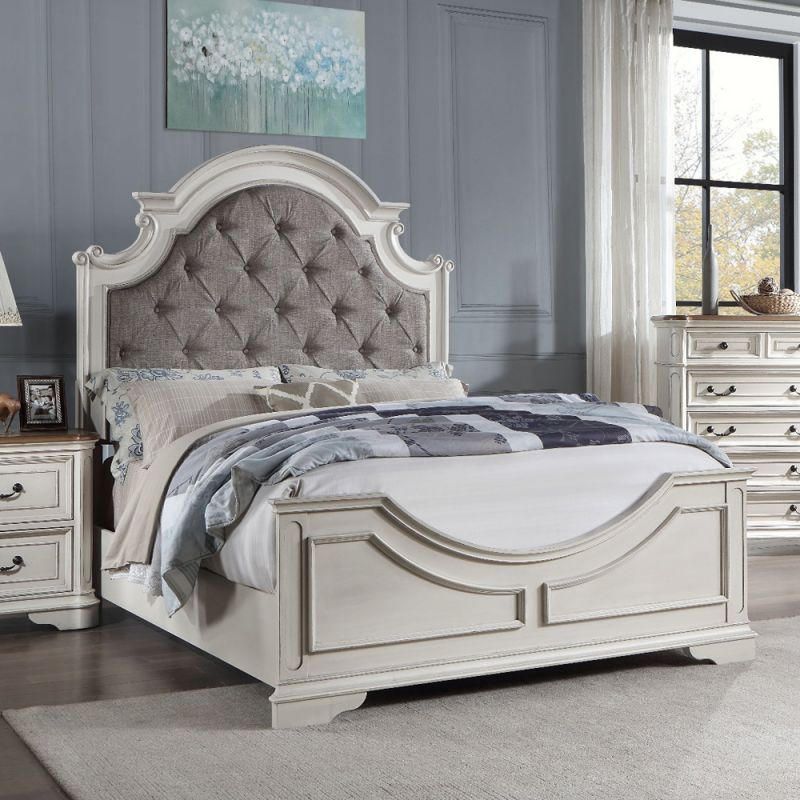 ACME Furniture - Florian Eastern King Bed - Gray & Antique White - BD01647EK