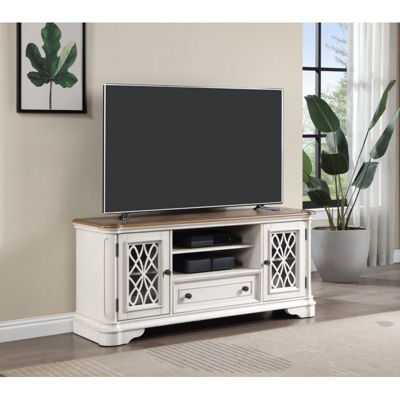 ACME Furniture - Florian TV Stand - Oak & Antique White - LV01665
