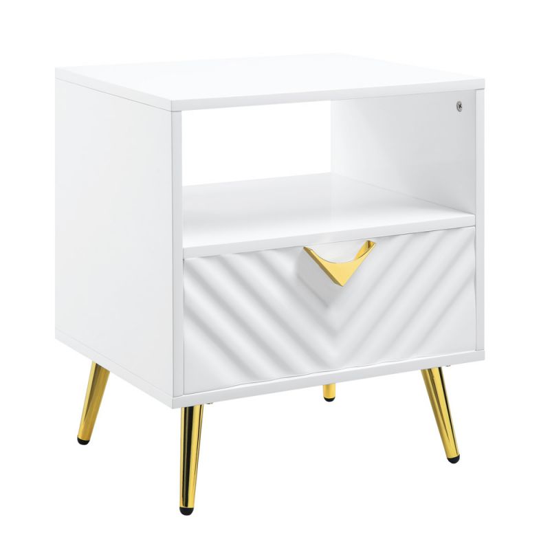 ACME Furniture - Gaines End Table - White High Gloss - LV01140