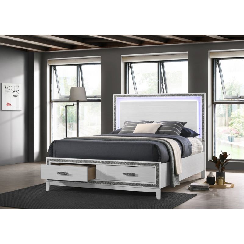 ACME Furniture - Haiden Queen Bed w/Storage - LED & White - BD01425Q