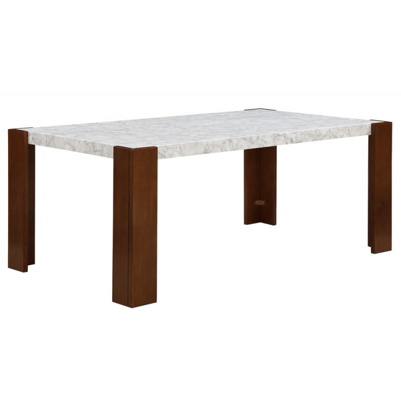 ACME Furniture - Hettie Dining Table - Engineering Stone & Brown - DN02157