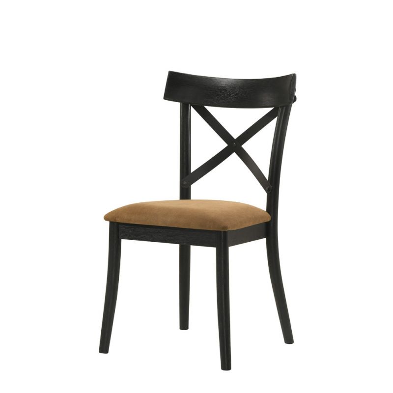 ACME Furniture - Hillary Side Chair (Set of 2) - Brown Leathaire & Black - DN02306