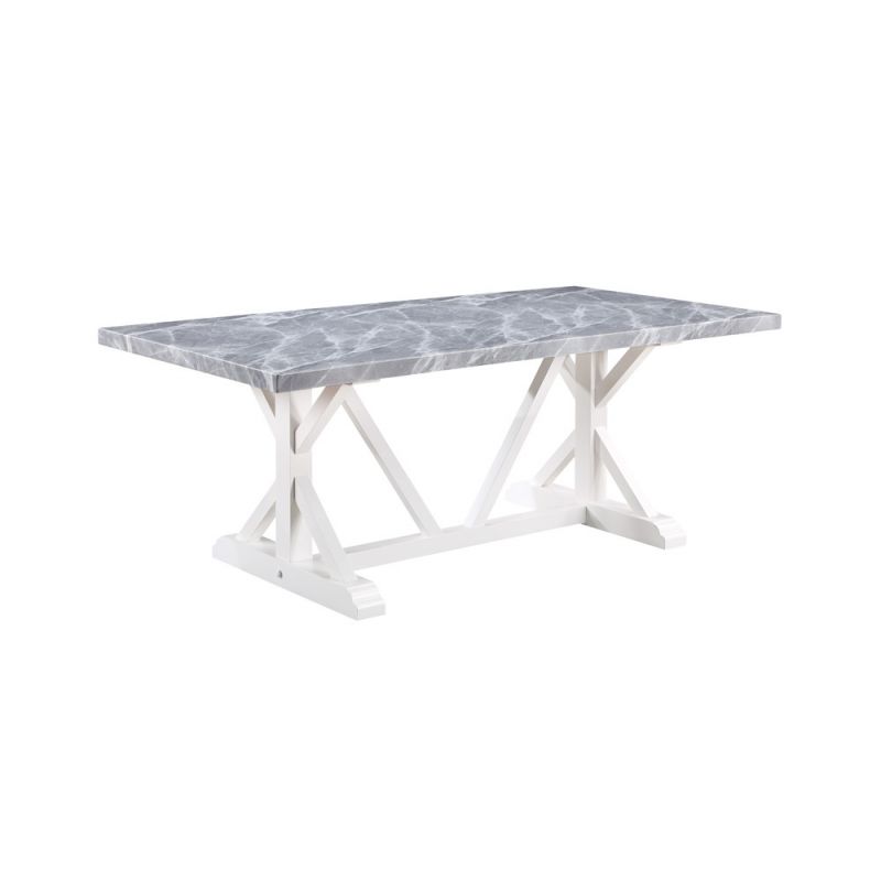 ACME Furniture - Hollyn Dining Table - Engineering Stone & White - DN02159