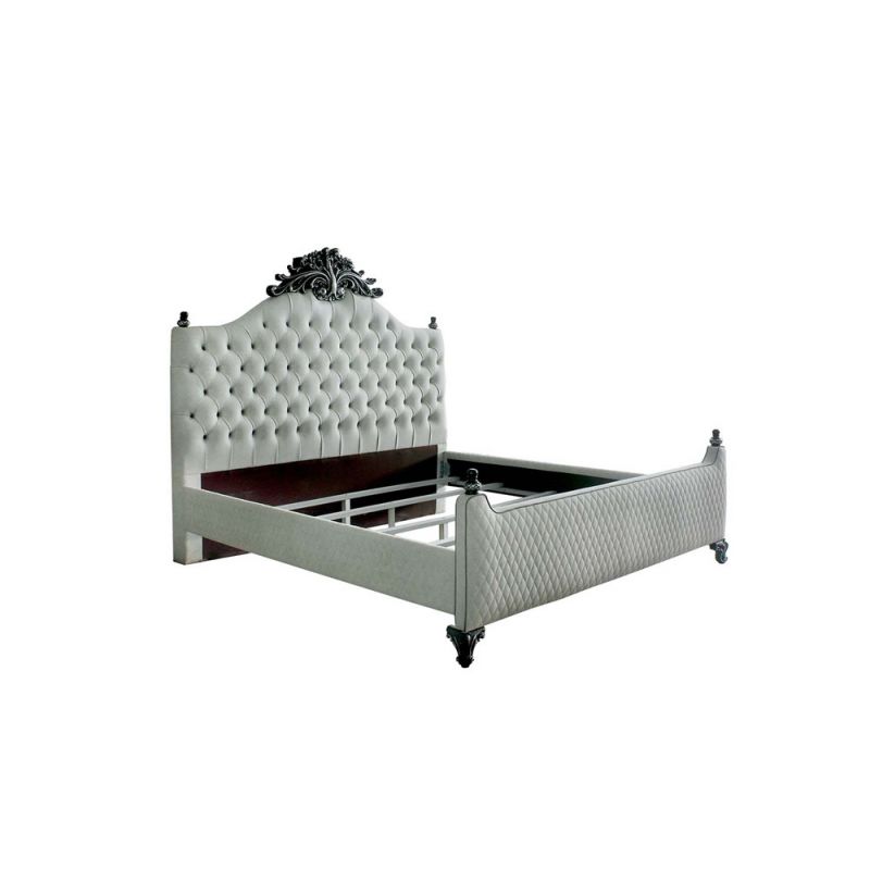 ACME Furniture - House Delphine Queen Bed - Ivory & Charcoal - 28850Q