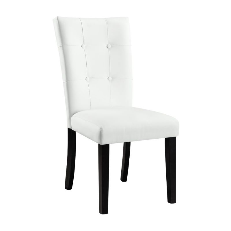 ACME Furniture - Hussein Side Chair (Set of 2) - White Synthetic Leather & Black - DN01447