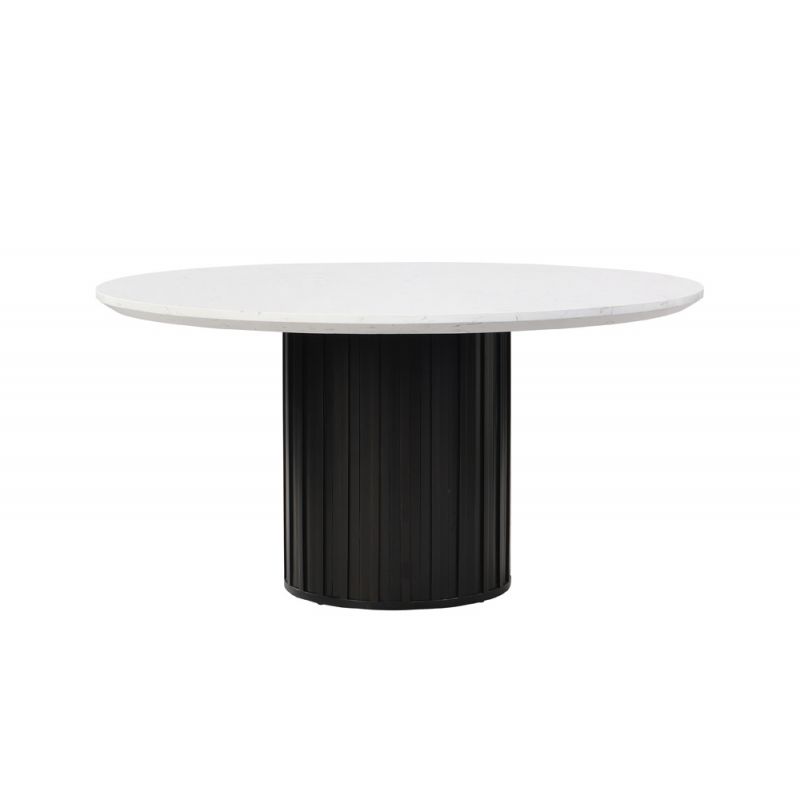 ACME Furniture - Jaramillo Round Dining Table - Engineering Marble Top & Black - DN02141