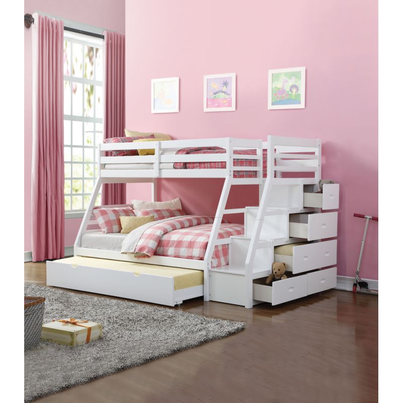 ACME Furniture - Jason Twin/Full Bunk Bed  w/Storage Ladder & Trundle - 37105