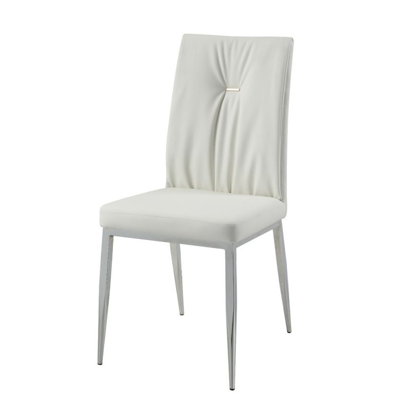 ACME Furniture - Kamaile Side Chair (Set of 2) - Beige Synthetic Leather & Chrome - DN02134