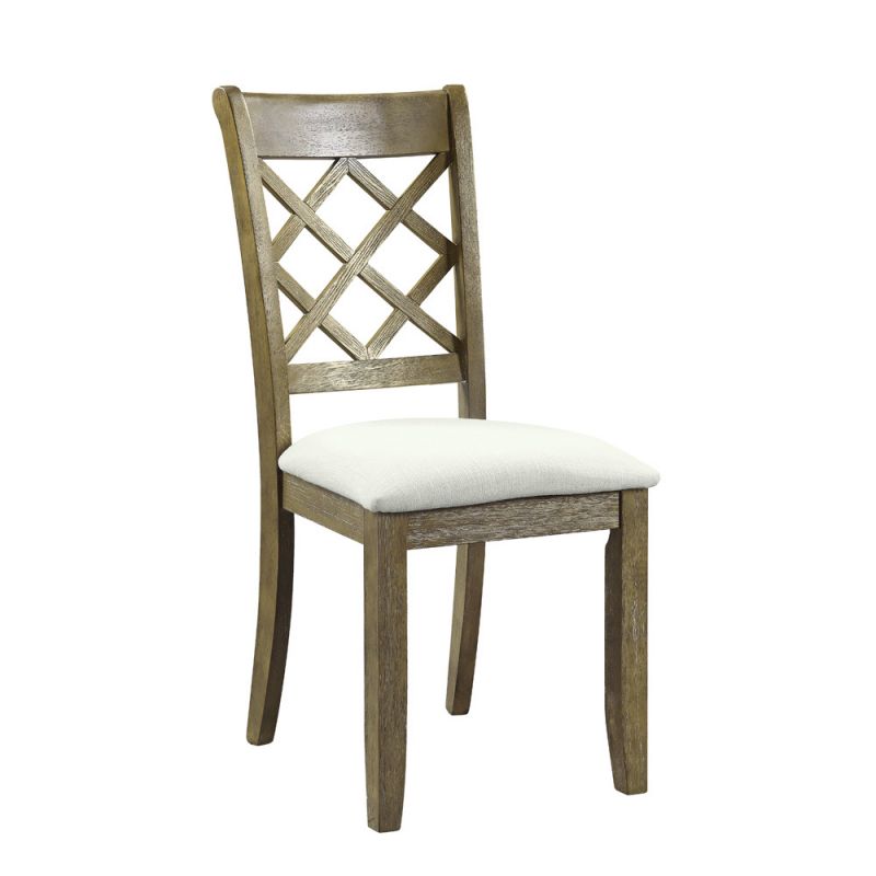 ACME Furniture - Karsen Side Chair (Set of 2) - Beige Linen & Rustic Oak - DN01450