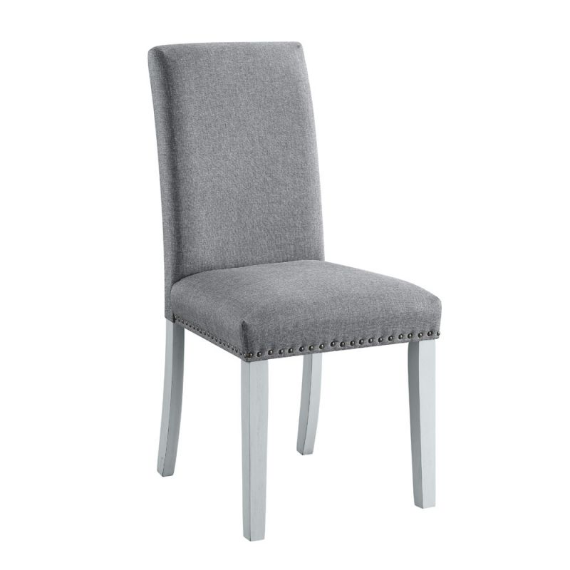 ACME Furniture - Lanton Side Chair (Set of 2) - Gray Linen & Antique White - DN01452