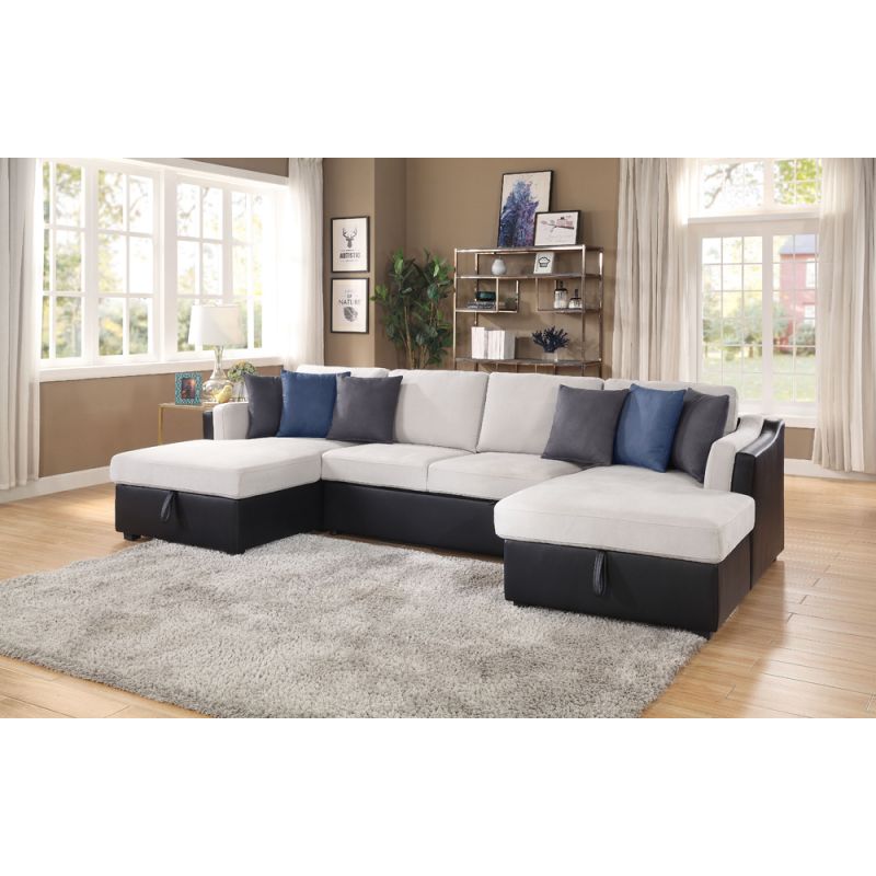 ACME Furniture - Merill Sectional Sofa w/Sleeper - 56015