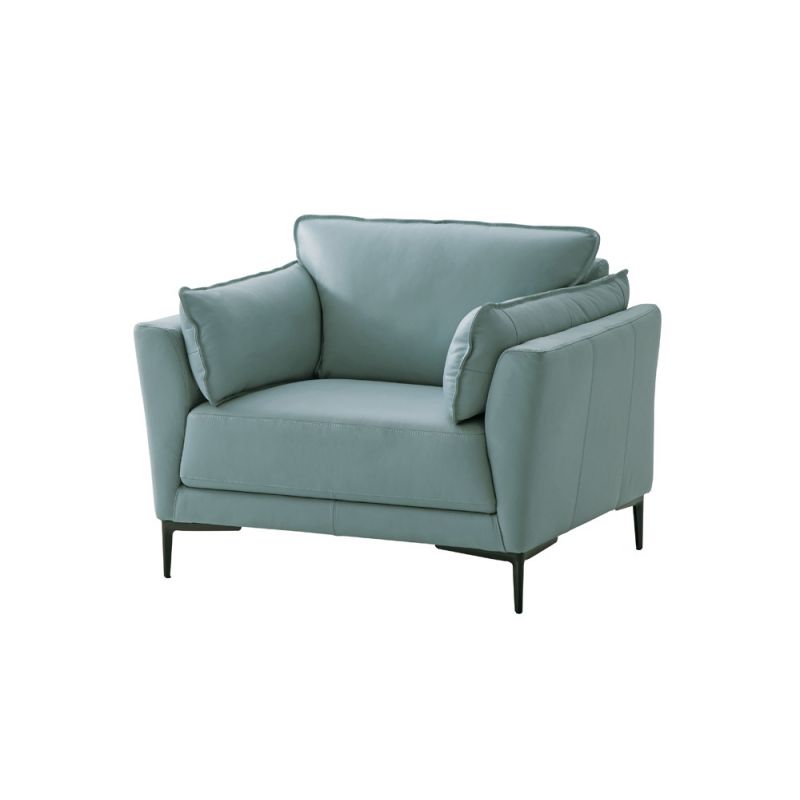 ACME Furniture - Mesut Chair - Light Blue Top Grain Leather & Black - LV02389