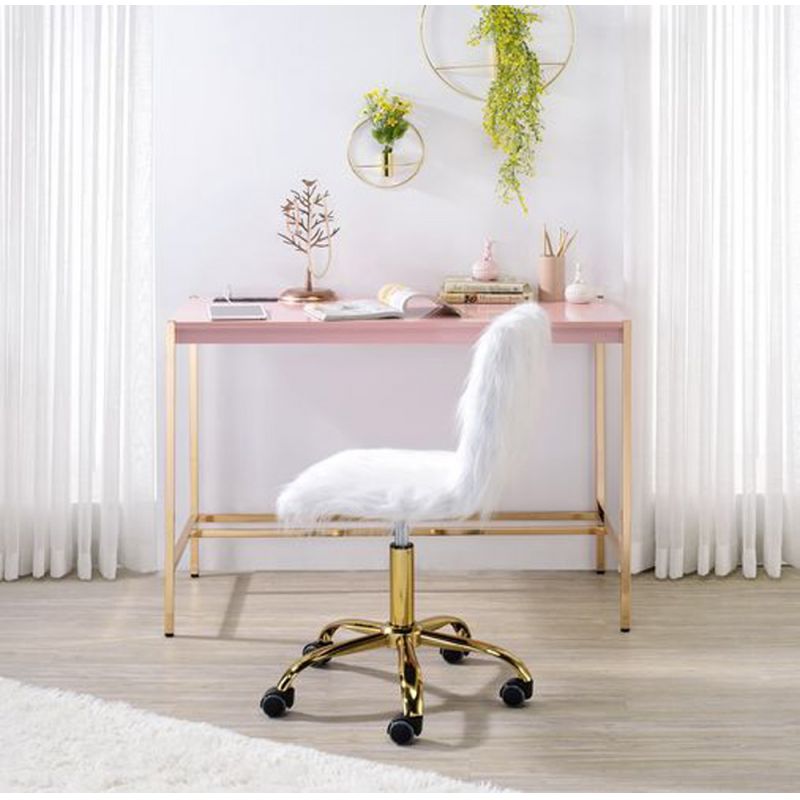 ACME Furniture - Midriaks Writing Desk w/USB - Pink & Gold - OF00024
