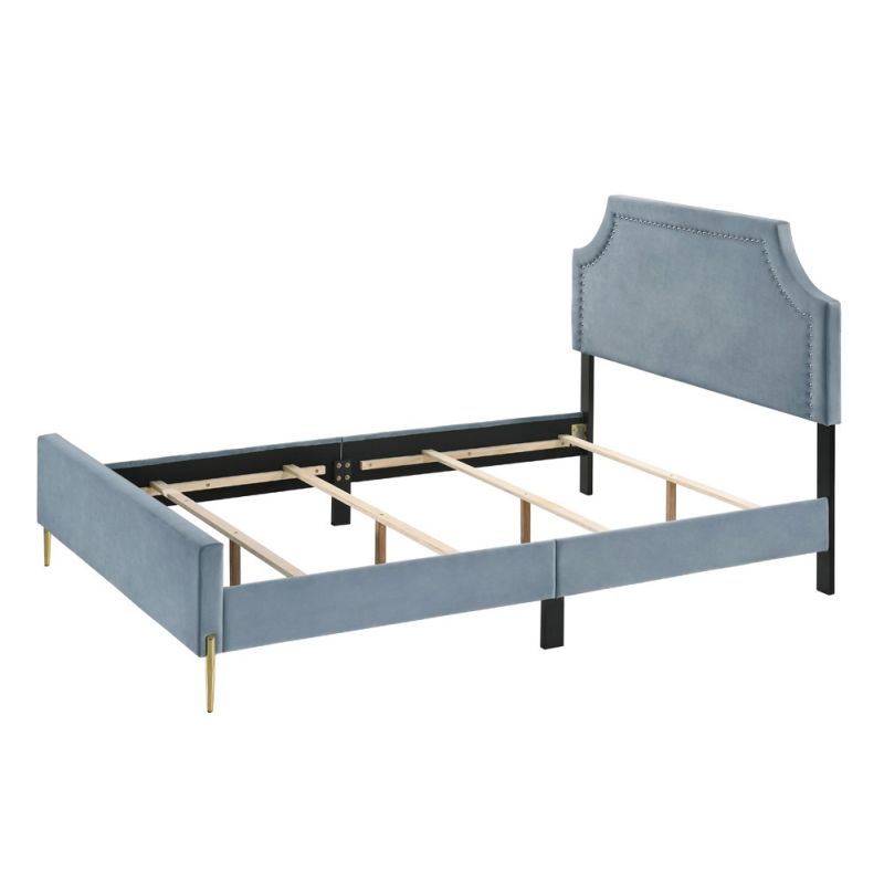 ACME Furniture - Milla Queen Bed - Light Blue Velvet - BD01181Q