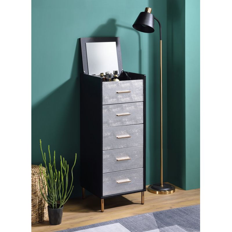 ACME Furniture - Myles Jewelry Armoire - Black - Silver & Gold - AC01167