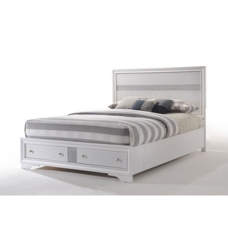 ACME Furniture - Naima Eastern King Bed w/Storage - White - 25767EK