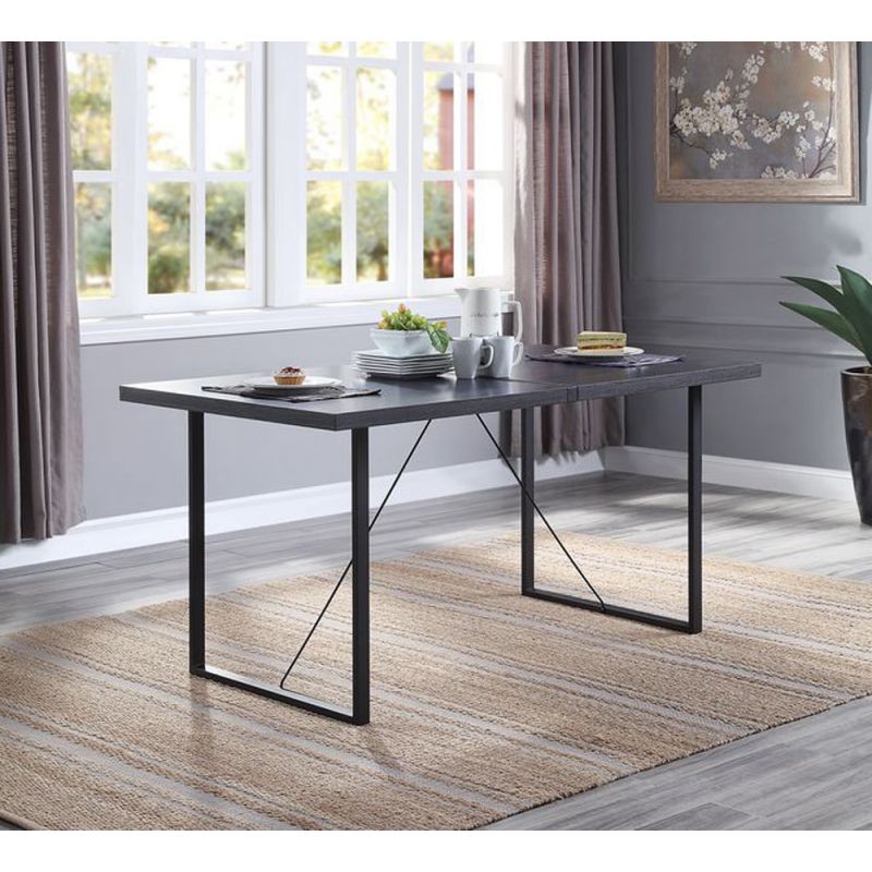 ACME Furniture - Nakula Dining Table - Gray Oak & Black - DN00447