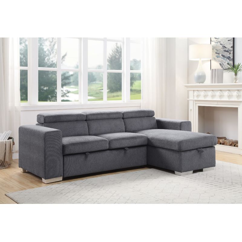 ACME Furniture - Natalie Reversible Sleeper Sectional Sofa w/Storage - 55530