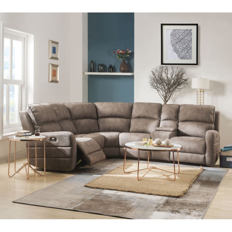 ACME Furniture - Olwen Sectional Sofa (Power Motion & USB) - 54590