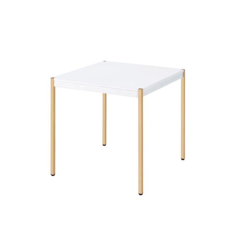 ACME Furniture - Otrac End Table - White & Gold - LV00035