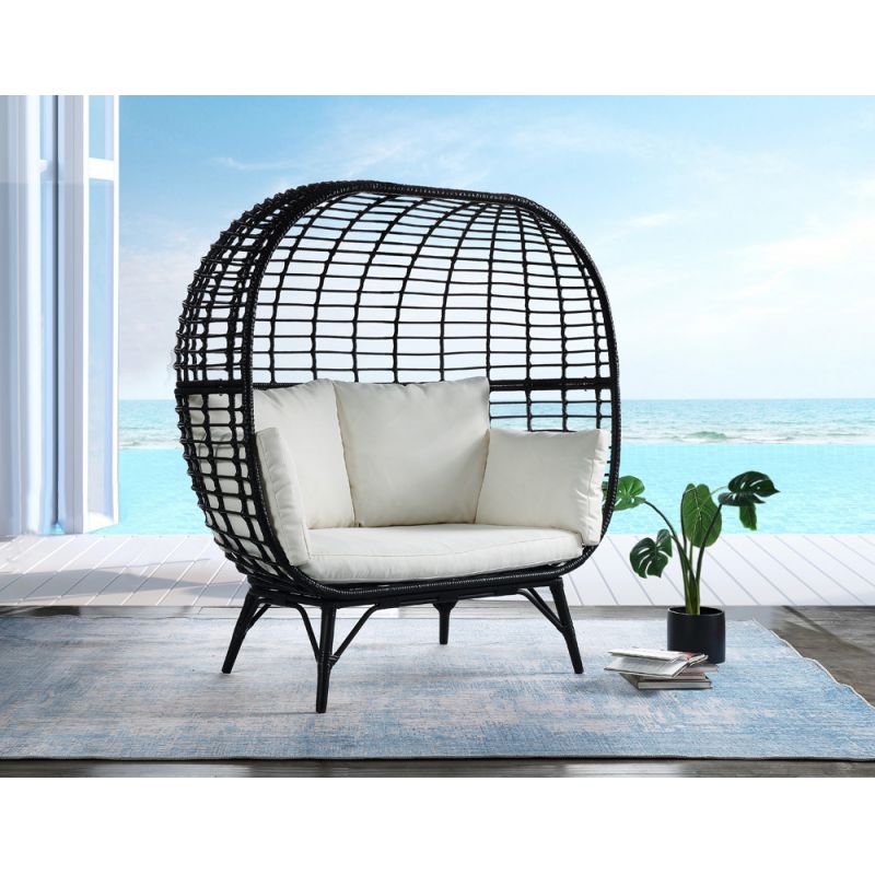 ACME Furniture - Penelope Patio Lounge Chair - Cream & Black - OT01099