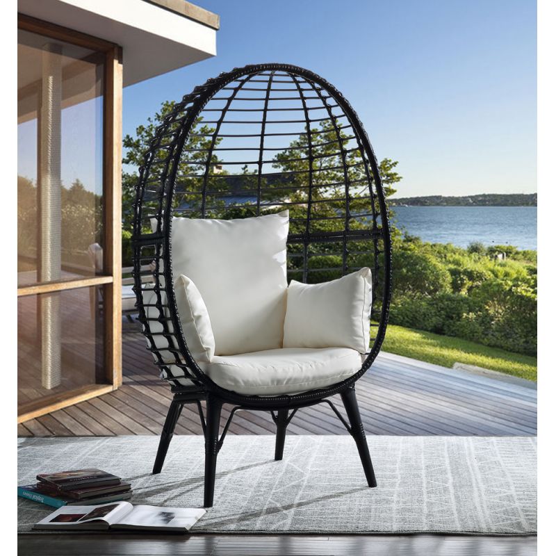 ACME Furniture - Penelope Patio Lounge Chair - Light Gray & Black - OT01098