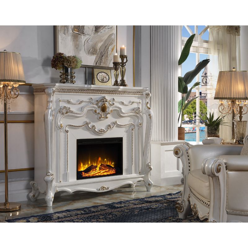 ACME Furniture - Picardy Fireplace - Antique Pearl - AC01345