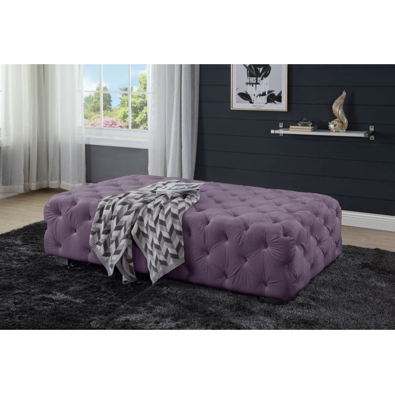 ACME Furniture - Qokmis Ottoman - Purple Velvet - LV00390