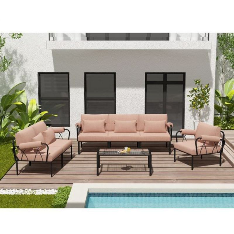 ACME Furniture - Rajni Patio -Arm Chair - Pink & Black - OT01766