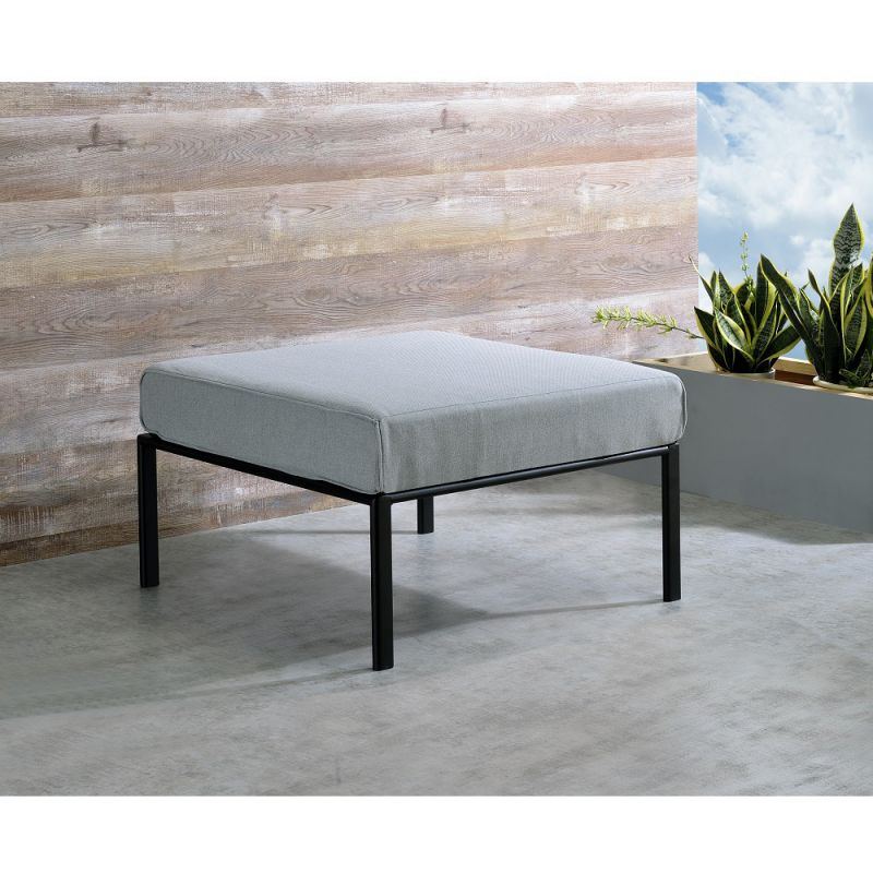 ACME Furniture - Rajni Patio -Ottoman - Gray & Black - OT01763