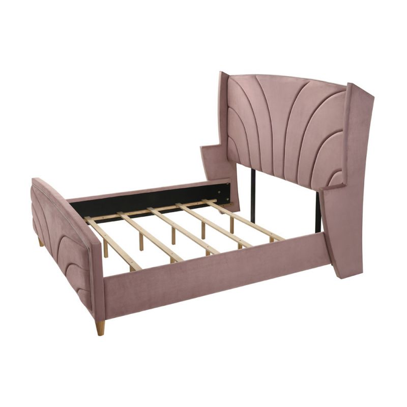 ACME Furniture - Salonia Eastern King Bed - Pink Velvet - BD01182EK