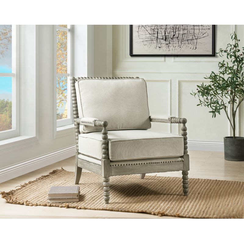 ACME Furniture - Saraid Accent Chair - Beige Linen & Gray Oak - AC01165