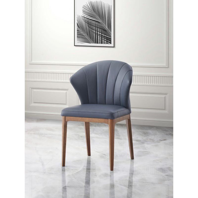 ACME Furniture - Seraphyne Side Chair (Set of 2) - Slate Leather & Walnut - DN02402