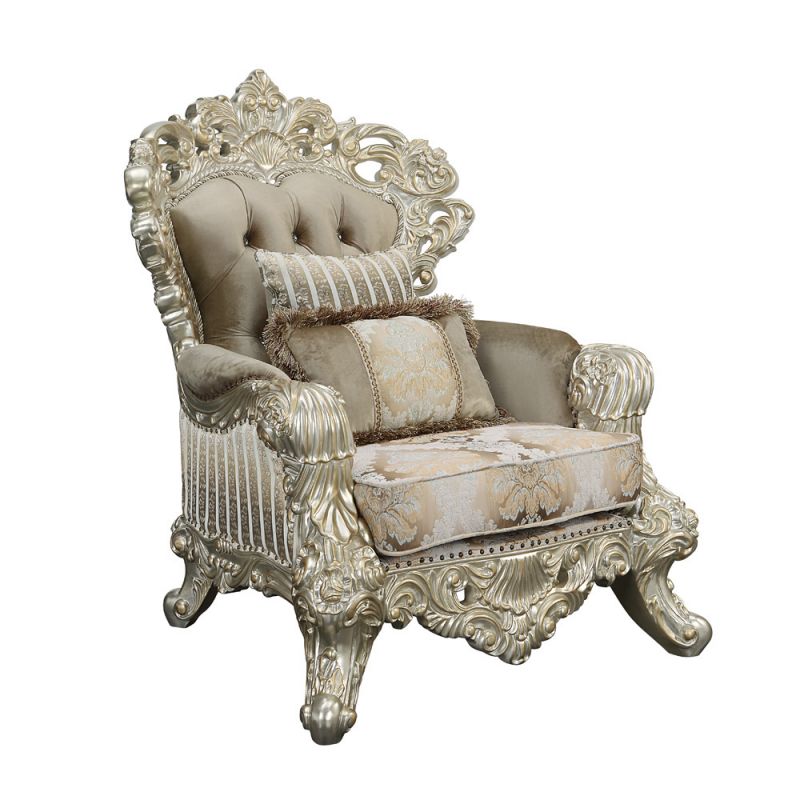 ACME Furniture - Sorina Chair w/2 Pillows - Antique Gold - LV01207