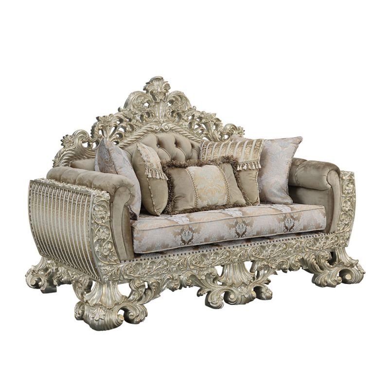 ACME Furniture - Sorina Loveseat w/5 Pillows - Antique Gold - LV01206