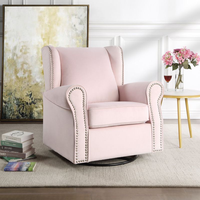 ACME Furniture - Tamaki Swivel Chair w/Glider - Pink - LV00923