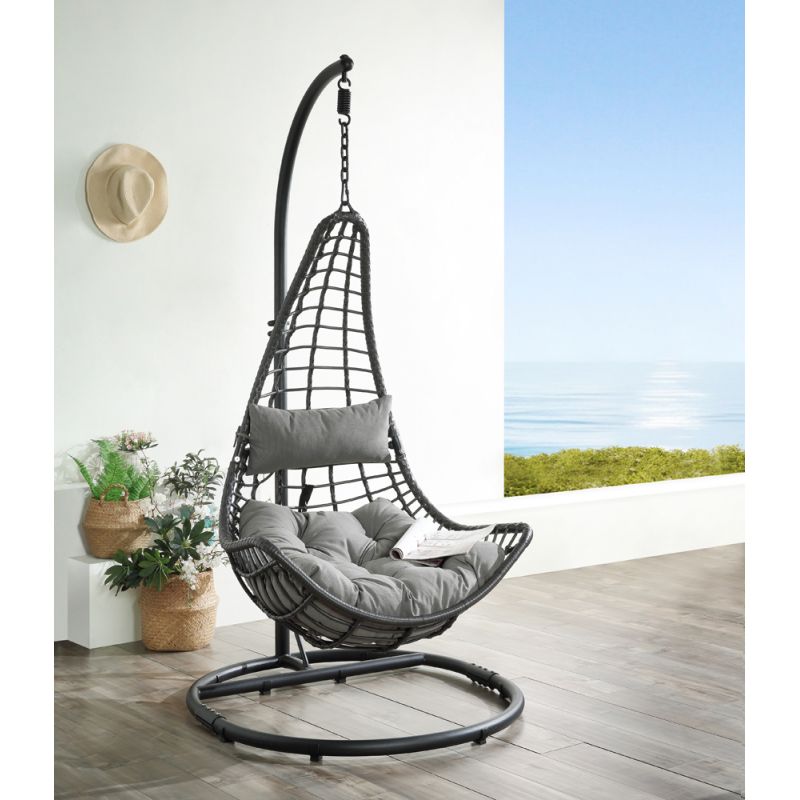 ACME Furniture - Uzae Patio Hanging Chair with Stand - 45105