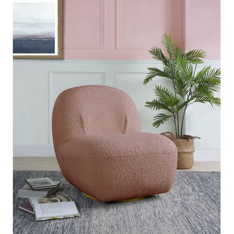 ACME Furniture - Yedaid Accent Chair w/Swivel - Pink Teddy Sherpa - AC00232