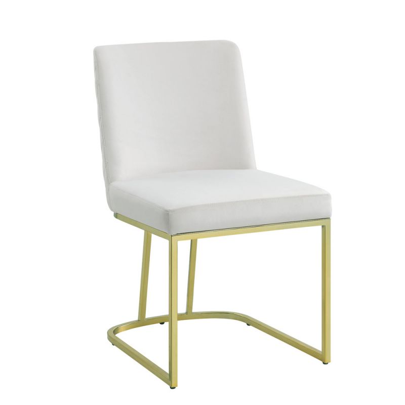 ACME Furniture - Zazie Side Chair (Set of 2) - White Velvet & Gold - DN02232