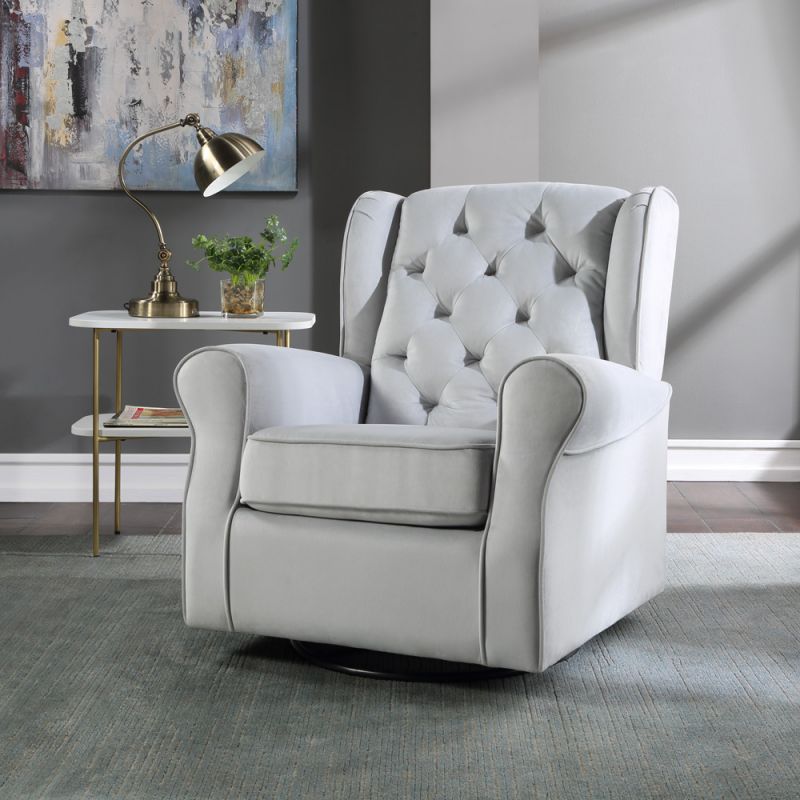 ACME Furniture - Zeger Swivel Chair w/Glider - Gray - LV00924