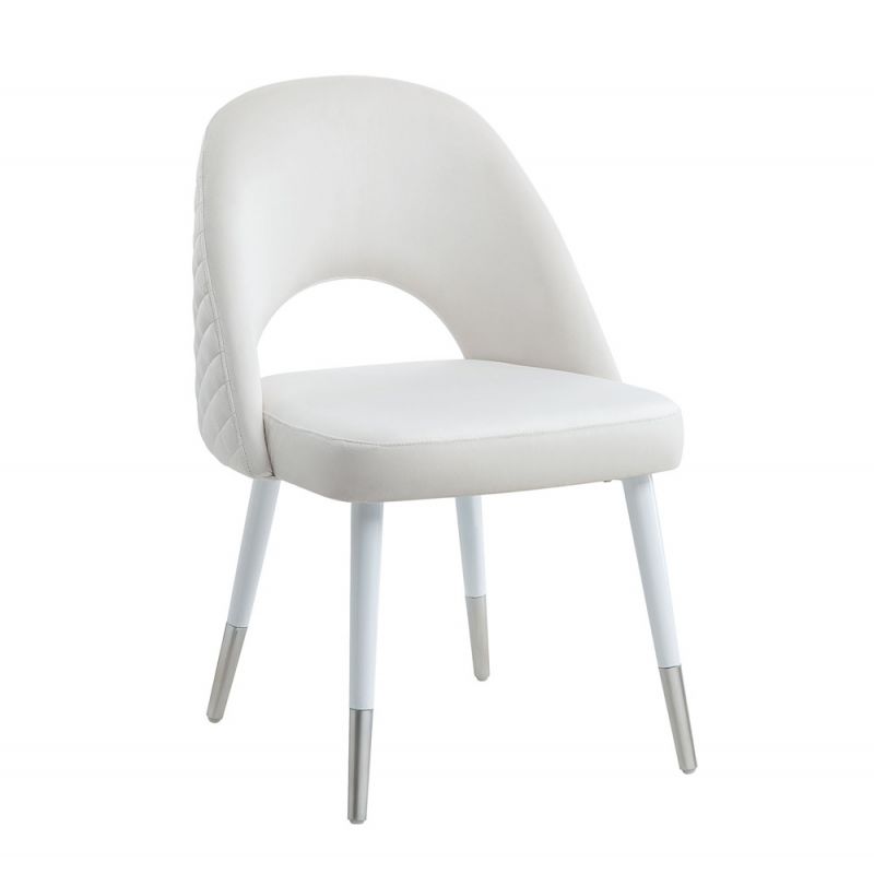 ACME Furniture - Zemirah Side Chair (Set of 2) - White Velvet & White - DN02234