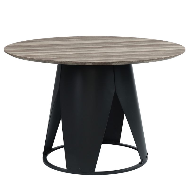 ACME Furniture - Zudora Round Dining Table - Antique Oak & Black - DN01948