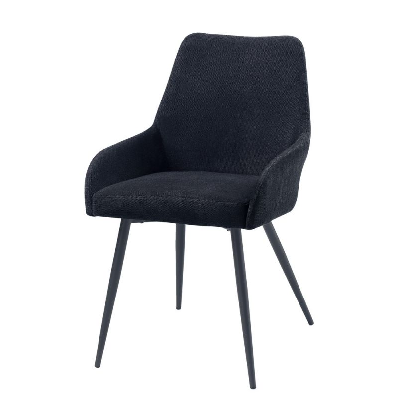 ACME Furniture - Zudora Side Chair (Set of 2) - Black Linen & Black - DN01949