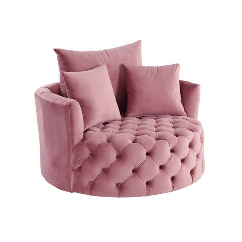 ACME Furniture - Zunyas Accent Chair w/Swivel - Pink Velvet - AC00291