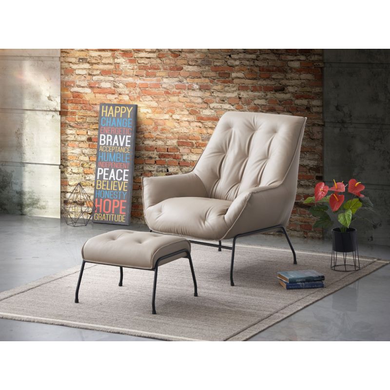 ACME Furniture - Zusa Accent Chair - Khaki Top Grain Leather - AC02381