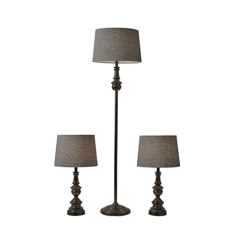 Adesso Home - Chandler 3 Piece Floor and Table Lamp Set - 1591-01