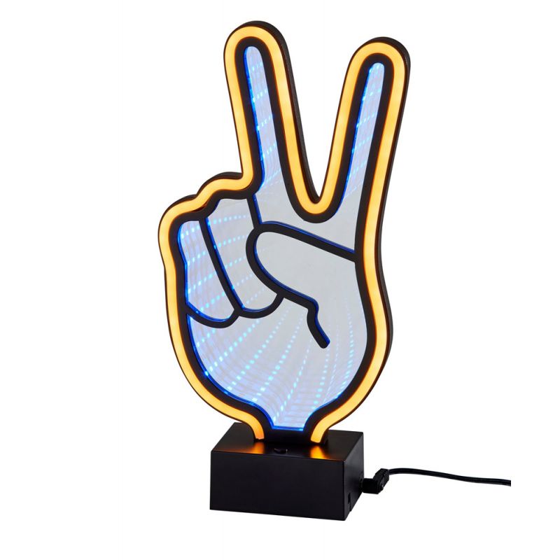 Adesso Home - Infinity Neon Peace Sign Table/Wall Lamp - SL3719-01