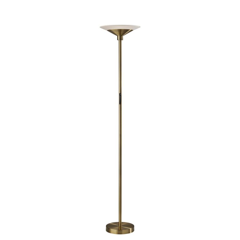 Adesso Home - Solar LED Torchiere- Antique Brass - 5121-21