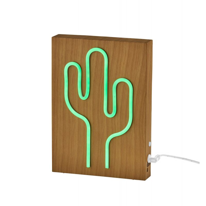 Adesso Home - Wood Framed Neon Cactus Table/Wall Lamp - SL3721-12