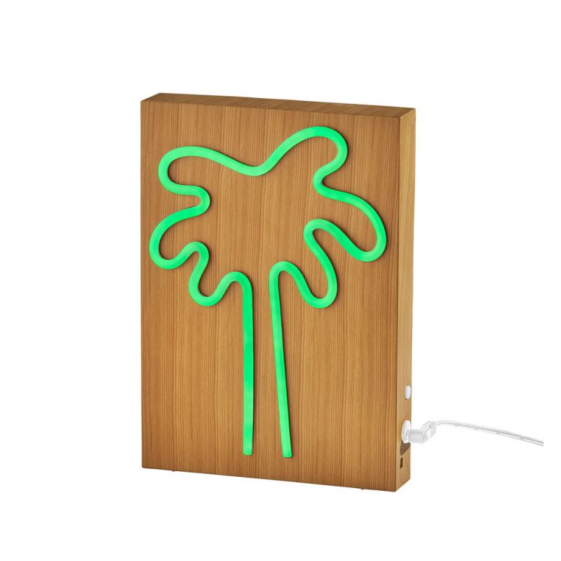 Adesso Home - Wood Framed Neon Palm Tree Table/Wall Lamp - SL3720-12